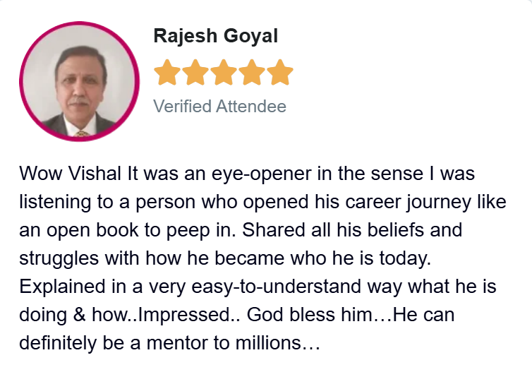 Testimonial from Rajesh Goyal